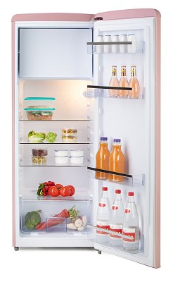 Retro lednice s mrazákem uvnitř - růžová - DOMO DO91708R
