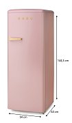 Retro lednice s mrazákem uvnitř - růžová - DOMO DO91708R