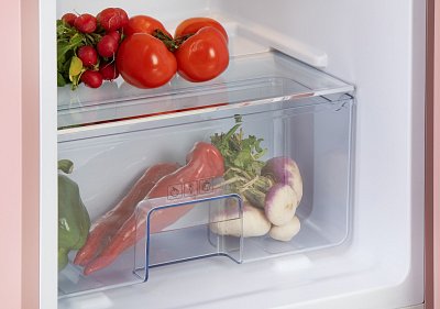 Retro lednice s mrazákem uvnitř - růžová - DOMO DO91708R