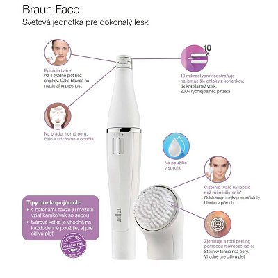 FACE 810 EPILÁTOR +KARTÁČ NA TVÁŘ BRAUN