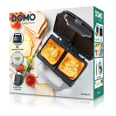 Sendvičovač na 2 XL sendviče - stříbrný - DOMO DO9267C