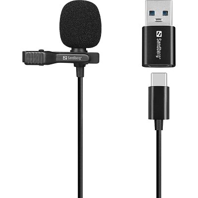 Streamer USB microphone w/clip SANDBERG