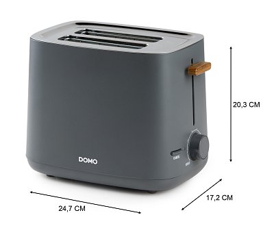 Topinkovač na 2 topinky - šedý - WOOD YOU - DOMO DO965T