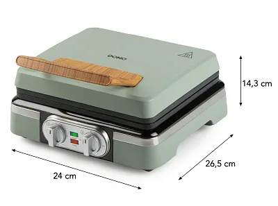 Vaflovač 4x7 s termostatem a časovačem - zelený - DOMO DO9279W