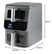 Vertikální dvojitá horkovzdušná fritéza 3,5+6,5 l - DOMO DO550FR