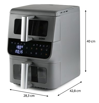 Vertikální dvojitá horkovzdušná fritéza 3,5+6,5 l - DOMO DO550FR
