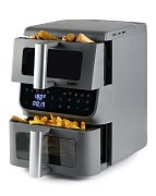 Vertikální dvojitá horkovzdušná fritéza 3,5+6,5 l - DOMO DO550FR