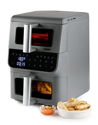 Vertikální dvojitá horkovzdušná fritéza 3,5+6,5 l - DOMO DO550FR