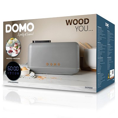 Zmrzlinovač s kompresorem - šedý - WOOD YOU - DOMO DO9306I